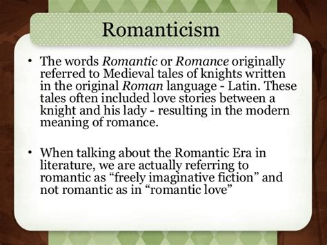 English Literature : The Romantic Period