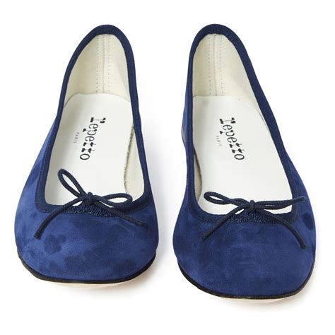 Cendrillon Suede Ballet Flats Navy blue Repetto Shoes Adult