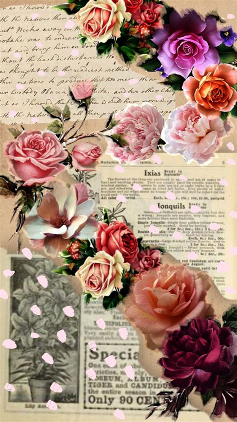 #myfirstshuffle #vintage #flowers #collage #aesthetic Vintage Flowers, Wallpaper Backgrounds ...