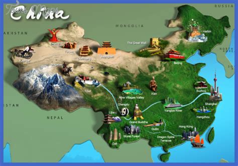 China Map Tourist Attractions - ToursMaps.com