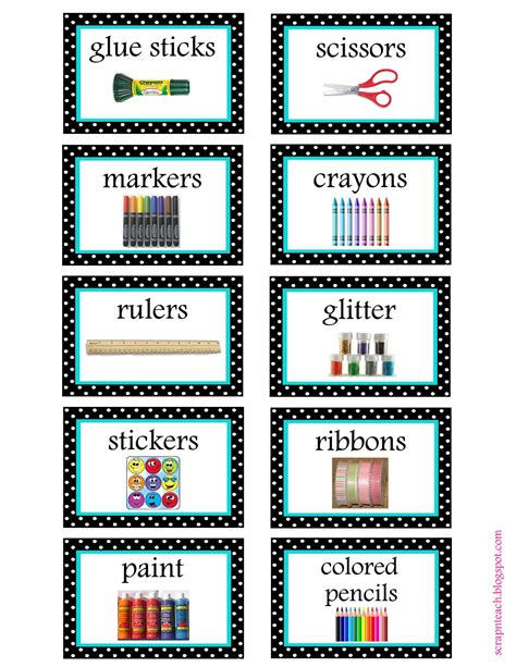 Scrap N Teach: Free tub labels