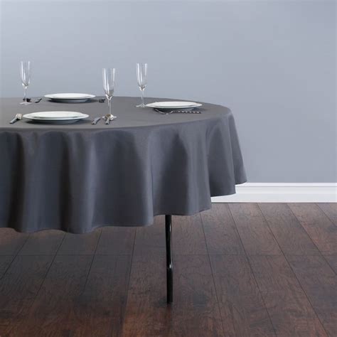 90 in. Round Polyester Tablecloth Charcoal | Round tablecloth, 60 inch ...