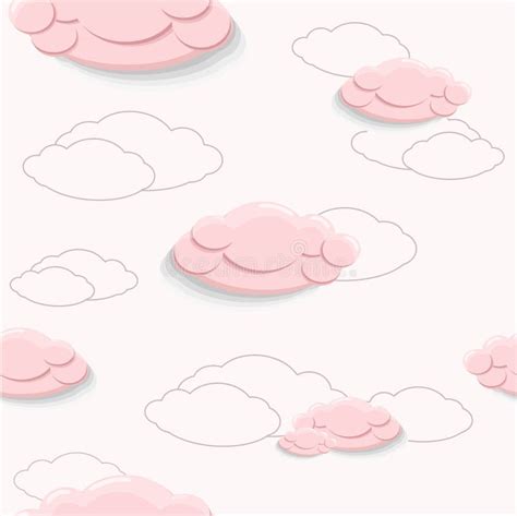 Seamless Vector with Pink Clouds on a Light Background Stock Vector ...