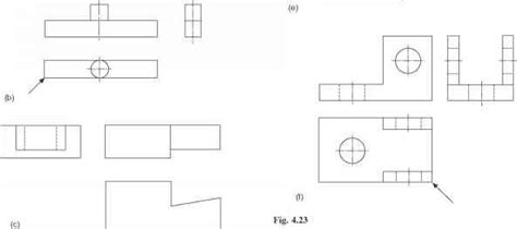 First angle projection examples with plotted curves - Engineering Drawing