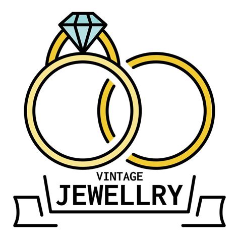 Vintage jewelry logo, outline style 15888288 Vector Art at Vecteezy