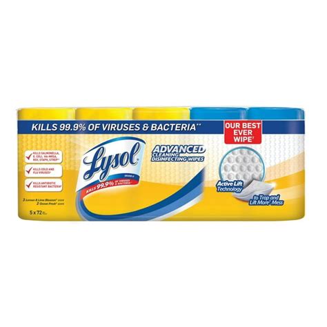 Product of Lysol Advanced Cleaning Disinfecting Wipes Variety Pack, 5 pk./72 ct. - Walmart.com ...