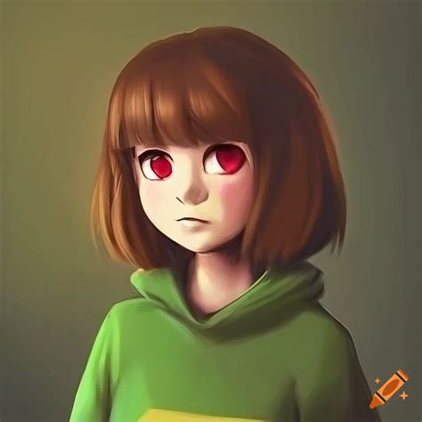 Digital art of character chara from undertale on Craiyon