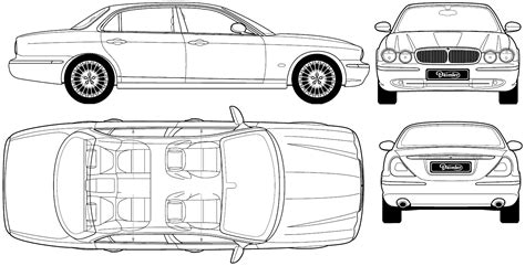 Jaguar XJ X350 2006 Blueprint - Download free blueprint for 3D modeling