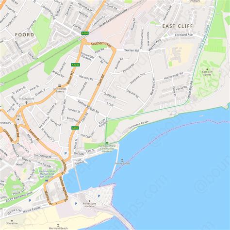 Folkestone - Modern Atlas Vector Map | Boundless Maps