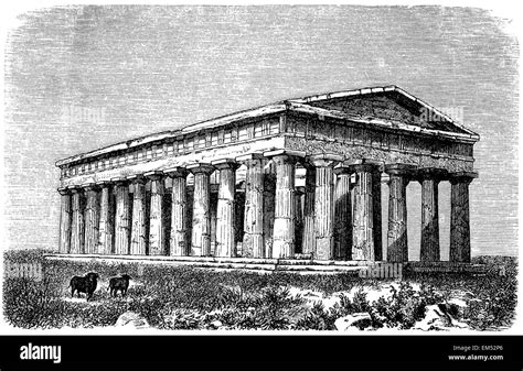 Paestum, second Temple of Hera (Poseidon Stock Photo - Alamy