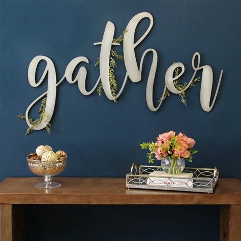 Gracie Oaks Metal Gather Script Sign Wall Décor & Reviews | Wayfair