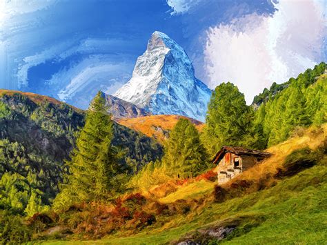 Below the Matterhorn Painting by Dominic Piperata - Fine Art America