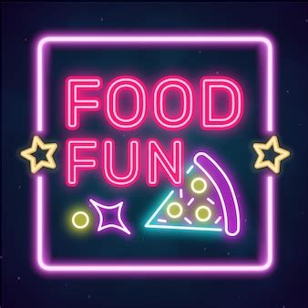 Free Vector | Neon pub and restaurant sign design