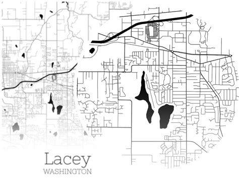 Lacey Map INSTANT DOWNLOAD Lacey Washington City Map | Etsy
