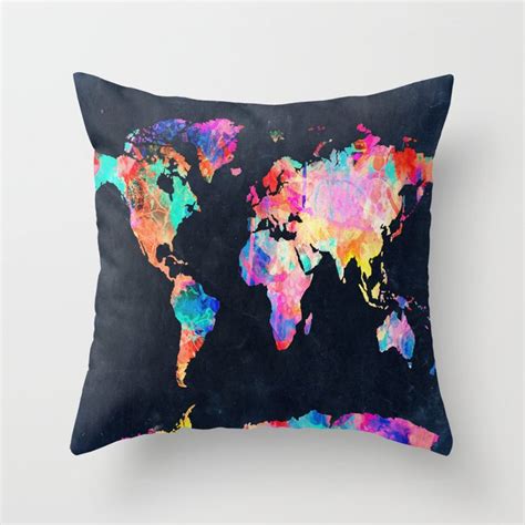 World map Throw Pillow by Bekim ART | Society6