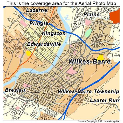 Aerial Photography Map of Wilkes Barre, PA Pennsylvania