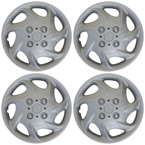 4 Piece Set 15" Inch Hub Cap Silver Skin Rim Cover for Steel Wheel Covers Caps | eBay | Wheel ...