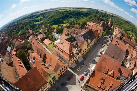 Aerial View of the Town from the Town Hall Tower in Rothenburg Ob Der Tauber, Germany. Editorial ...