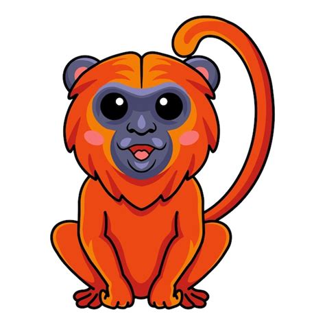 Premium Vector | Cute red howler monkey cartoon sitting