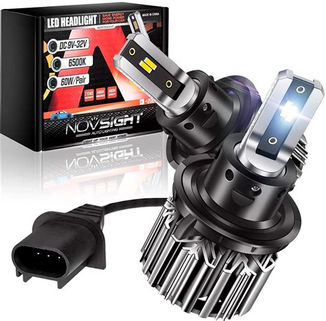 NOVSIGHT H13/9008 LED Headlight Bulbs, 12000 Lumens 60W Super Bright Headlights Conversion Kits ...