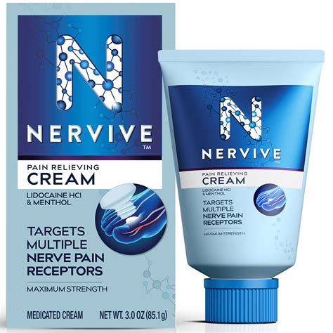 Nervive Nerve Care, Pain Relief Cream, Max Strength Non-Greasy Topical ...