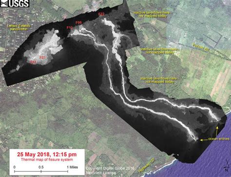 Hawaii volcano update map: Where is the lava flow now? Latest thermal ...