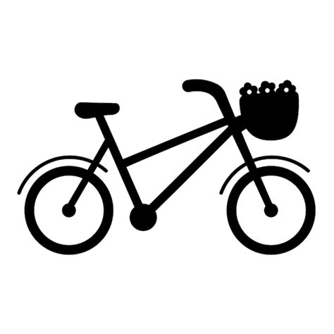Premium Vector | Bike flowers basket ride france paris olympics black icon element vector ...