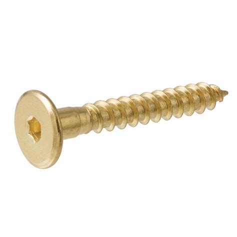 Everbilt 7 mm x 50 mm Brass-Plated Hex-Drive Connecting Screw (4-Piece)-802144 - The Home Depot