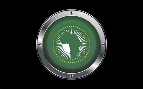 Premium Vector | Flag of the african union 3d badge vector image