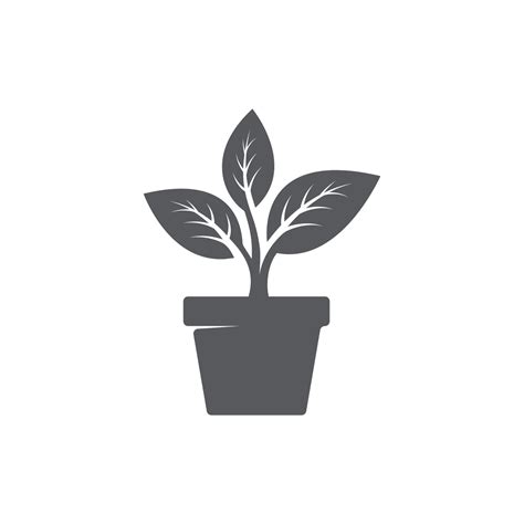 leaf and pot icon. Potted plant icon trendy design. leaf on pot icon ...