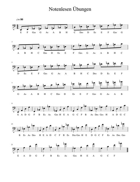 Bass Fretboard Learning Exercise Sheet music for Bass | Download free in PDF or MIDI | Musescore.com