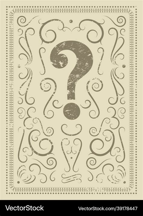 Question mark vintage grunge ornament poster Vector Image