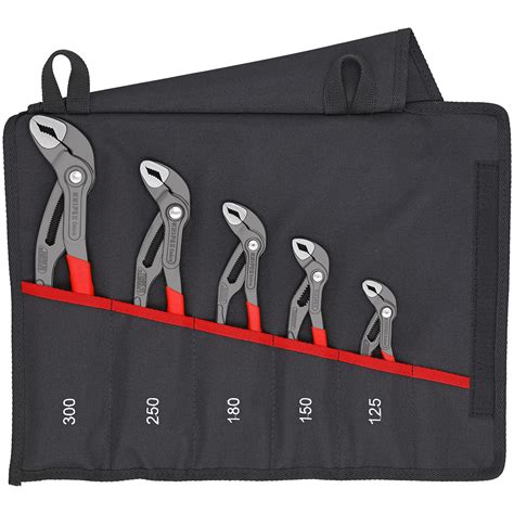 KNIPEX Cobra® Pliers Set, 5 pcs, w/ Tool Roll (00 19 55 S5) - DRPD