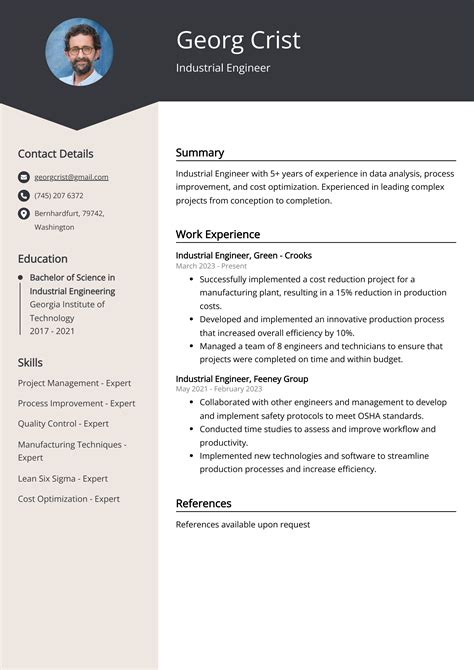 Industrial Engineer Resume: Sample & Guide (Entry Level & Senior Jobs)