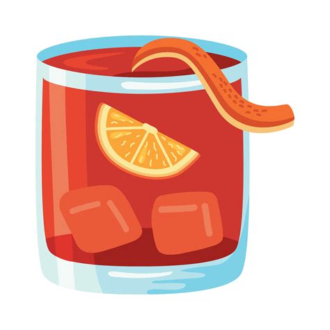 negroni cocktail with ice cubes 11034680 Vector Art at Vecteezy