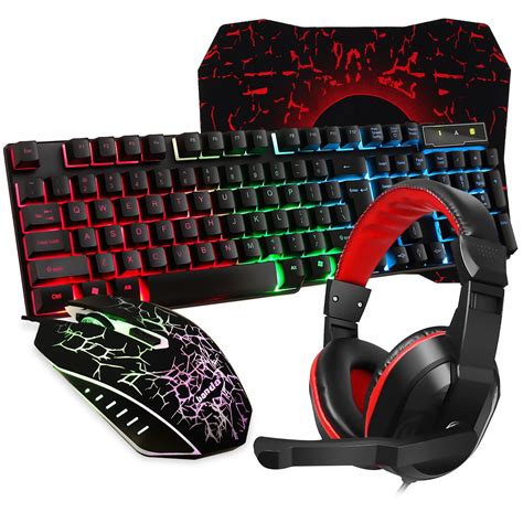 Esports Game Computer Mouse Keyboard Luminous Headphones Office Keyboard Portable Gaming ...