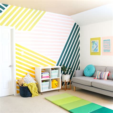 Colorful Playroom Refresh and DIY Striped Wall - A Kailo Chic Life