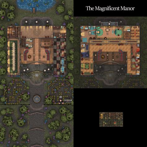 The Magnificent Manor ⋆ Angela Maps - Free, Static, and Animated Battle Maps for D&D and other RPGs