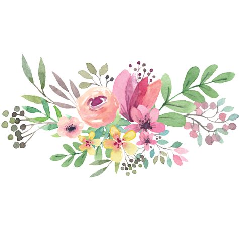 Watercolor Flowers PNG, Watercolor Flowers Transparent Background - FreeIconsPNG