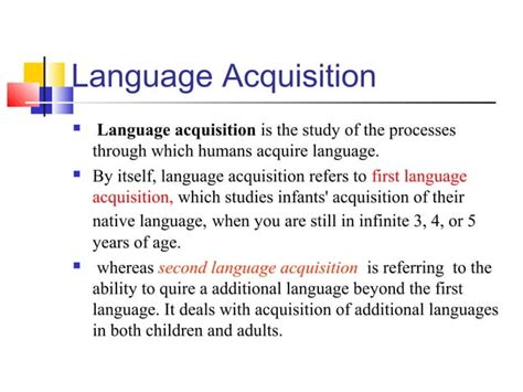 Second language acquisition | PPT