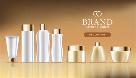 Cosmetic Advertising Banner with 3d Bottle Set 962811 Vector Art at Vecteezy