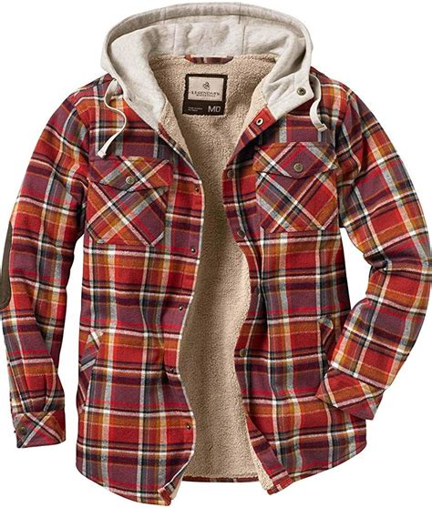 Legendary Whitetails Men's Camp Night Berber Lined Hooded Flannel Shirt Jacket | Flannel shirt ...