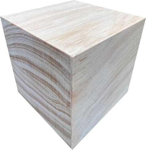 4 Inch Solid Wood Block Cube, Large Wooden Blocks for Crafts ...