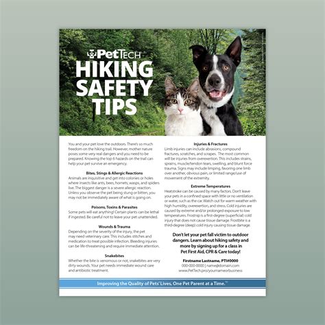 Hiking Safety Tips Flyers - Pet Tech Marketing