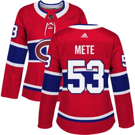 Women's Montreal Canadiens Victor Mete Adidas Authentic Home Jersey - Red