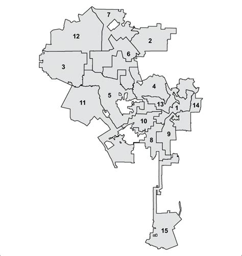 Los Angeles City Council districts (2001-2011). | Download Scientific ...