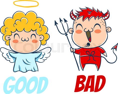 Angel and devil. Good and bad. ... | Stock vector | Colourbox