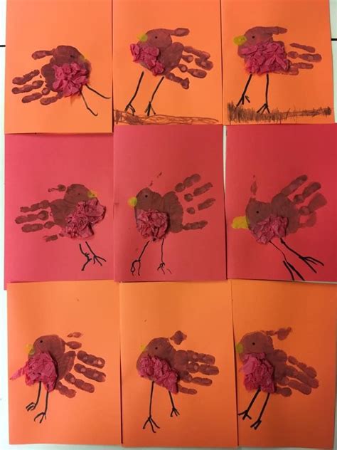 Handprint Robin Cards