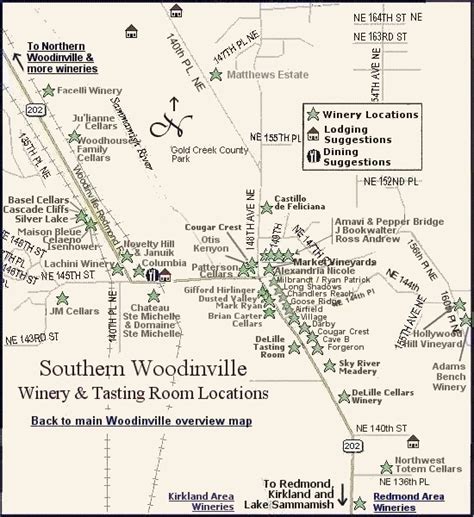 Maps page - Washington Wine Regions - Southern Woodinville-Area Wineries