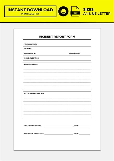 Incident Report Form - Etsy